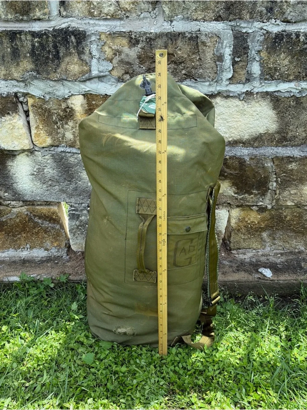 Vintage US Army Duffle Bag Faded Green Distress Military USA